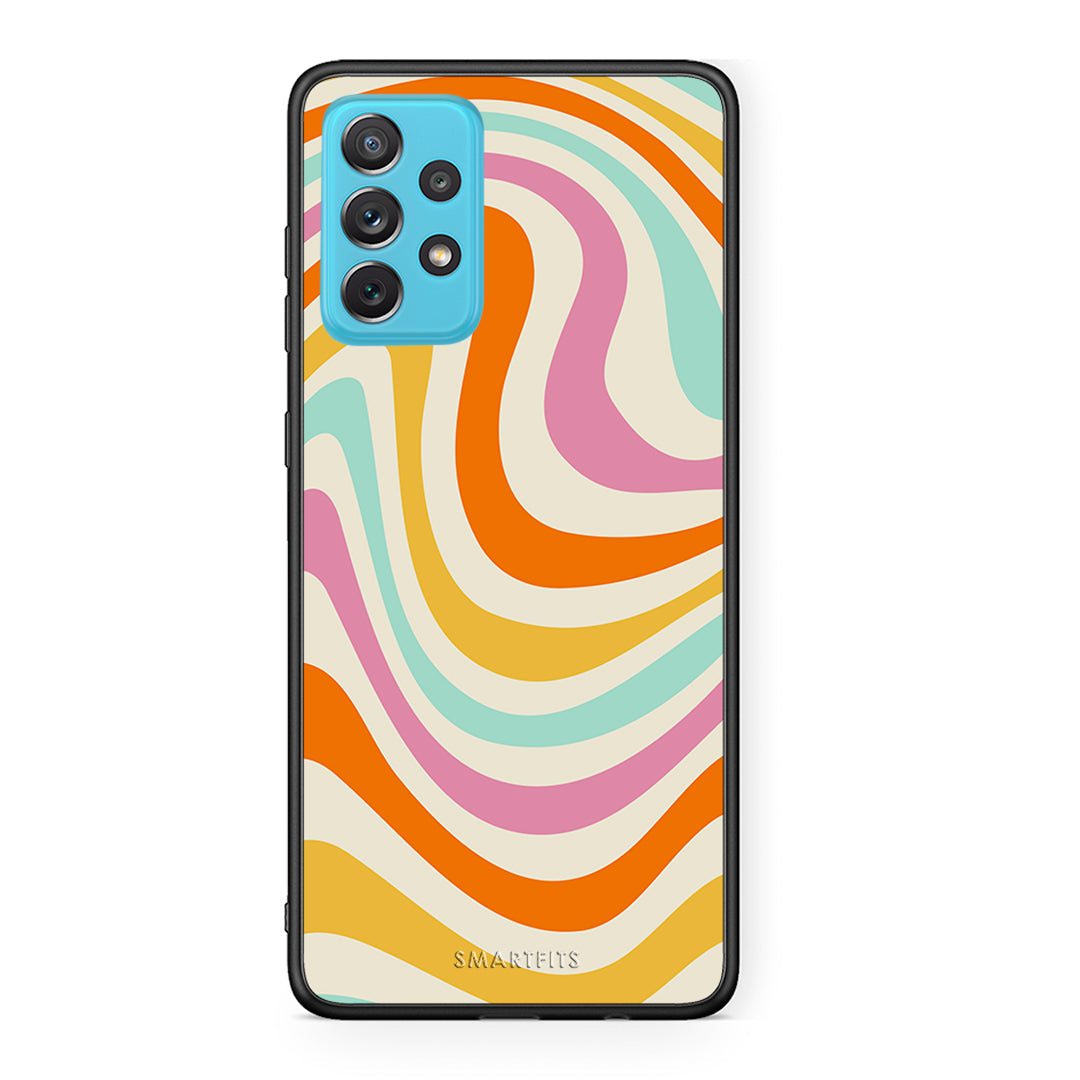 Samsung A72 Colourful Waves θήκη από τη Smartfits με σχέδιο στο πίσω μέρος και μαύρο περίβλημα | Smartphone case with colorful back and black bezels by Smartfits