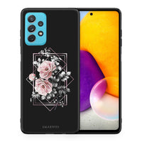 Thumbnail for Θήκη Samsung A72 Frame Flower από τη Smartfits με σχέδιο στο πίσω μέρος και μαύρο περίβλημα | Samsung A72 Frame Flower case with colorful back and black bezels