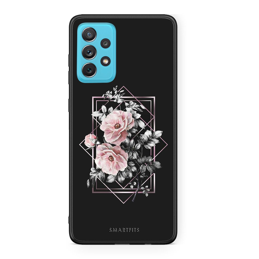 4 - Samsung A72 Frame Flower case, cover, bumper