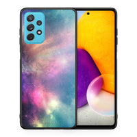 Thumbnail for Θήκη Samsung A72 Rainbow Galaxy από τη Smartfits με σχέδιο στο πίσω μέρος και μαύρο περίβλημα | Samsung A72 Rainbow Galaxy case with colorful back and black bezels