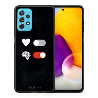 Thumbnail for Θήκη Αγίου Βαλεντίνου Samsung A72 Heart Vs Brain από τη Smartfits με σχέδιο στο πίσω μέρος και μαύρο περίβλημα | Samsung A72 Heart Vs Brain case with colorful back and black bezels