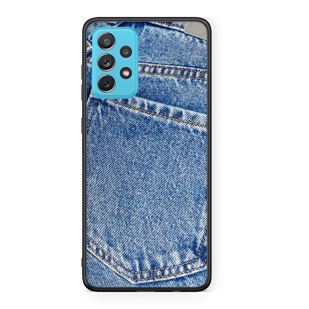 Samsung A72 Jeans Pocket θήκη από τη Smartfits με σχέδιο στο πίσω μέρος και μαύρο περίβλημα | Smartphone case with colorful back and black bezels by Smartfits