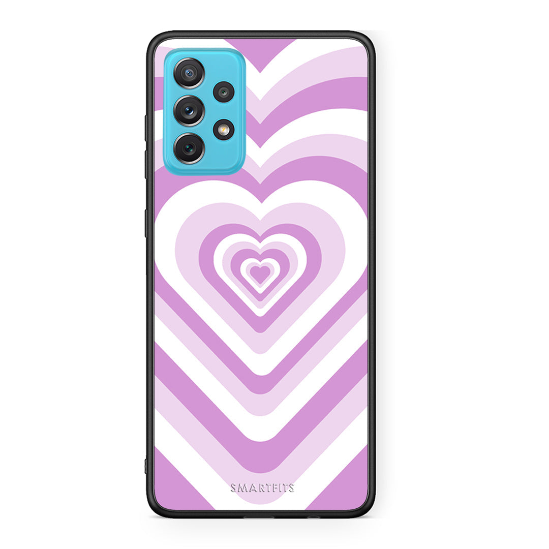 Samsung A72 Lilac Hearts θήκη από τη Smartfits με σχέδιο στο πίσω μέρος και μαύρο περίβλημα | Smartphone case with colorful back and black bezels by Smartfits