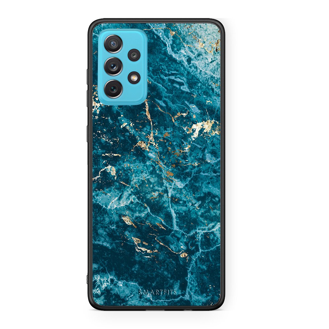 Samsung A72 Marble Blue θήκη από τη Smartfits με σχέδιο στο πίσω μέρος και μαύρο περίβλημα | Smartphone case with colorful back and black bezels by Smartfits