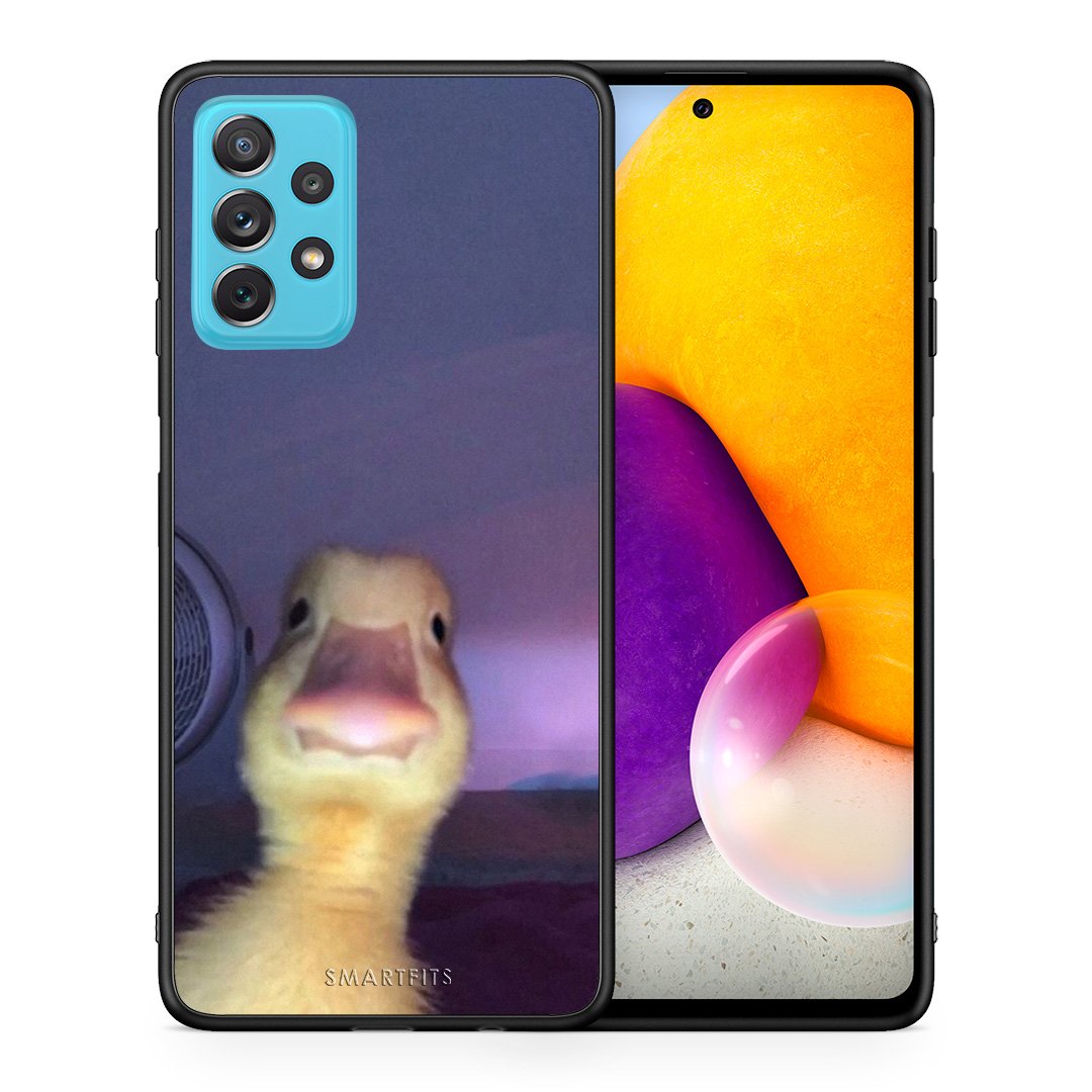 Θήκη Samsung A72 Meme Duck από τη Smartfits με σχέδιο στο πίσω μέρος και μαύρο περίβλημα | Samsung A72 Meme Duck case with colorful back and black bezels