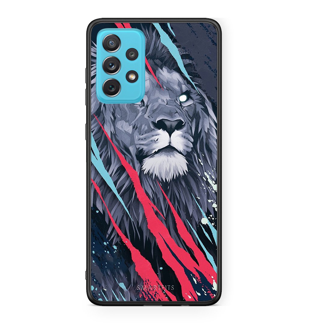 4 - Samsung A72 Lion Designer PopArt case, cover, bumper