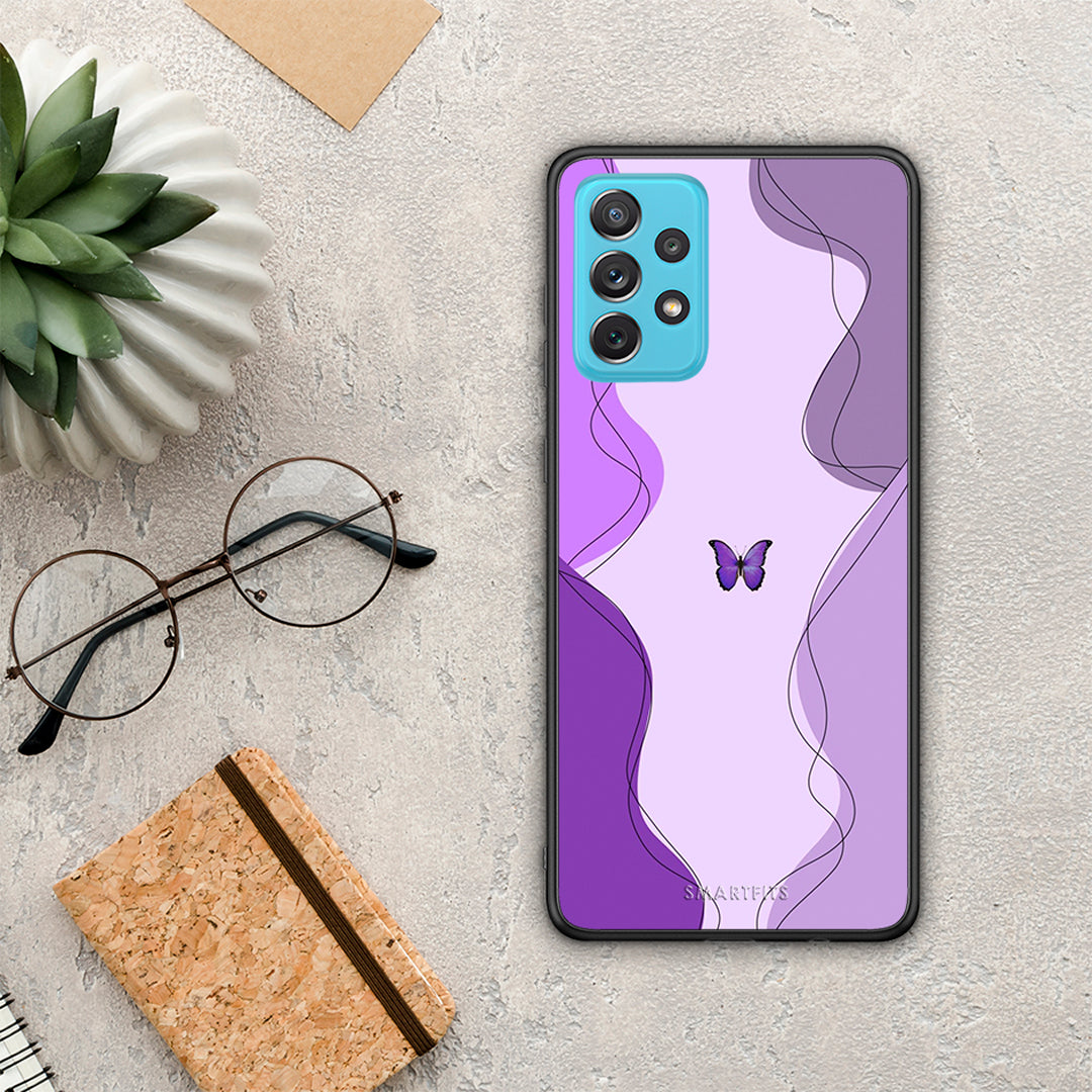Purple Mariposa - Samsung Galaxy A72 case