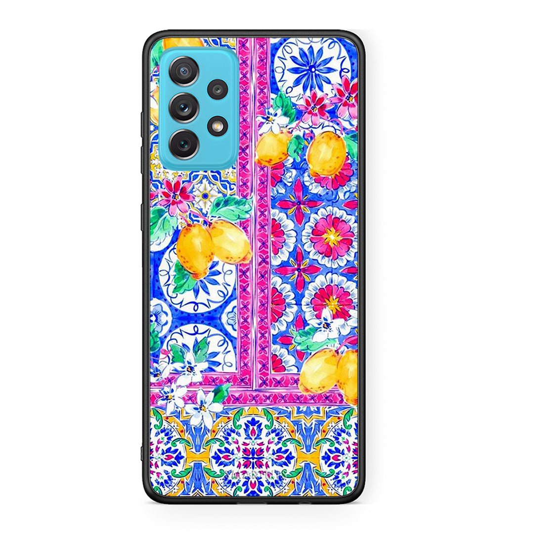 Samsung A72 Retro Spring θήκη από τη Smartfits με σχέδιο στο πίσω μέρος και μαύρο περίβλημα | Smartphone case with colorful back and black bezels by Smartfits