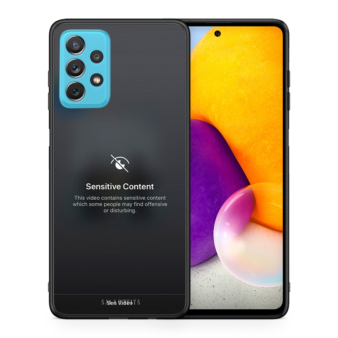 Θήκη Samsung A72 Sensitive Content από τη Smartfits με σχέδιο στο πίσω μέρος και μαύρο περίβλημα | Samsung A72 Sensitive Content case with colorful back and black bezels