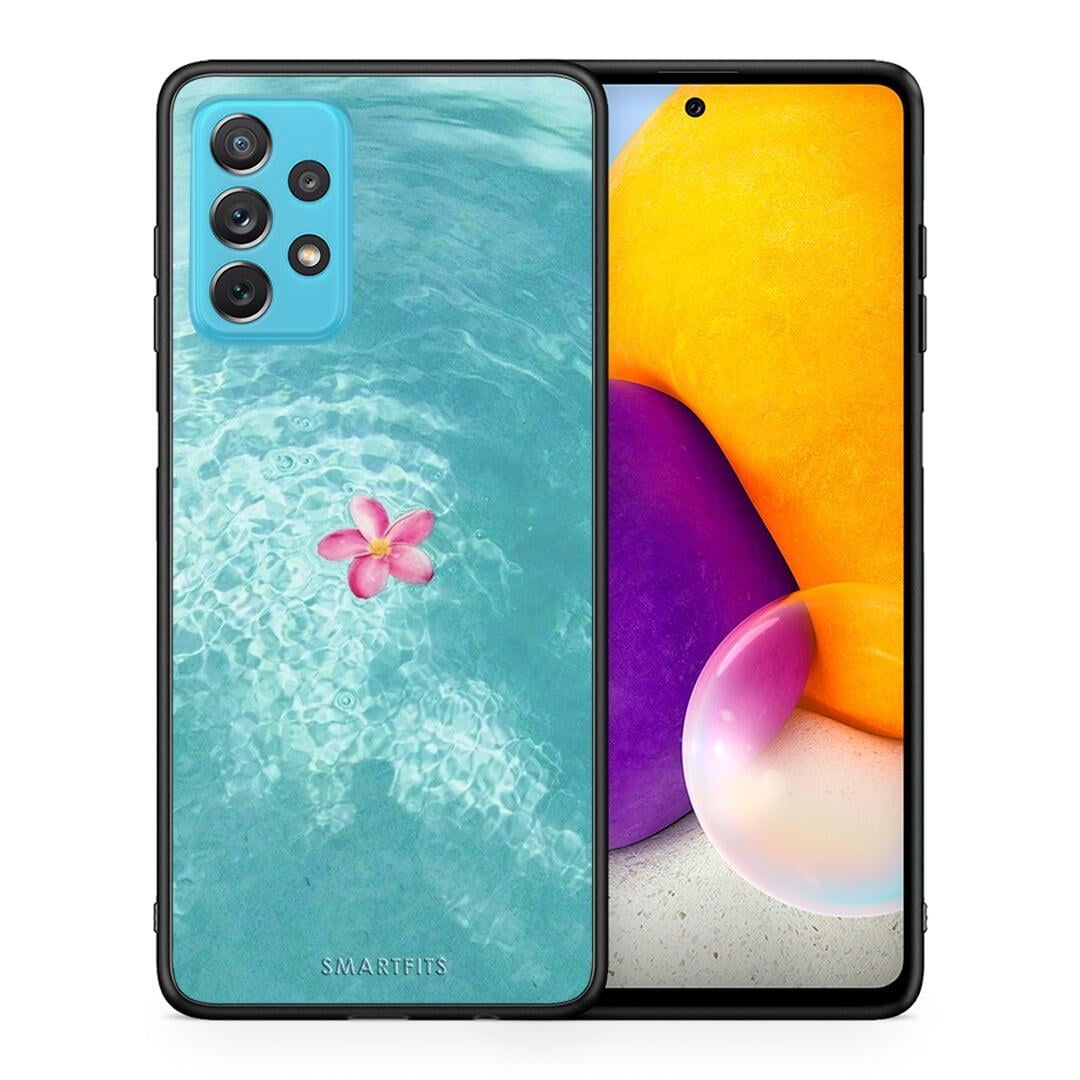 Θήκη Samsung A72 Water Flower από τη Smartfits με σχέδιο στο πίσω μέρος και μαύρο περίβλημα | Samsung A72 Water Flower case with colorful back and black bezels