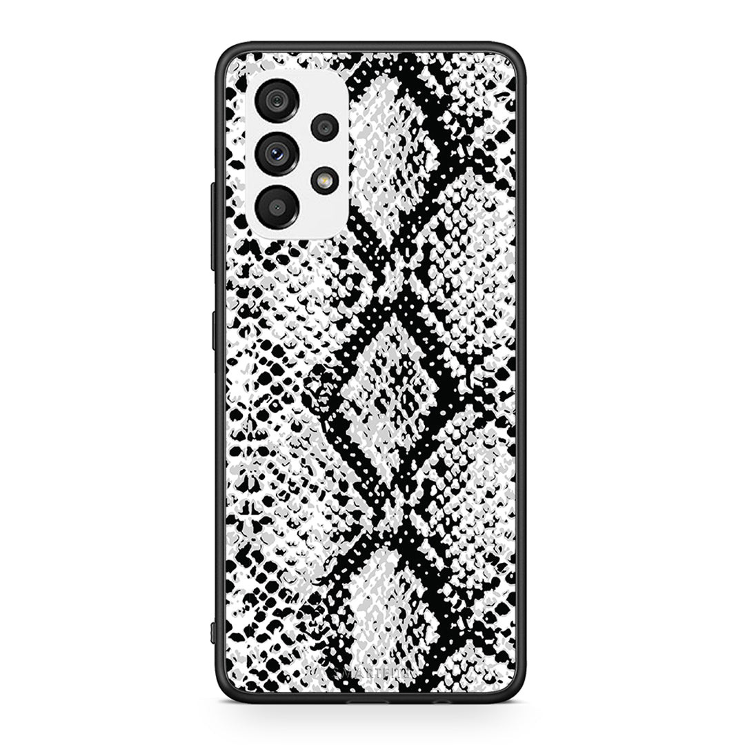 24 - Samsung A73 5G White Snake Animal case, cover, bumper