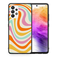 Thumbnail for Θήκη Samsung A73 5G Colourful Waves από τη Smartfits με σχέδιο στο πίσω μέρος και μαύρο περίβλημα | Samsung A73 5G Colourful Waves case with colorful back and black bezels