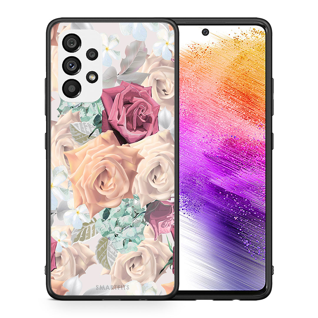 Θήκη Samsung A73 5G Bouquet Floral από τη Smartfits με σχέδιο στο πίσω μέρος και μαύρο περίβλημα | Samsung A73 5G Bouquet Floral case with colorful back and black bezels