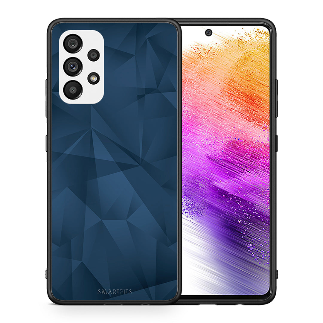 Θήκη Samsung A73 5G Blue Abstract Geometric από τη Smartfits με σχέδιο στο πίσω μέρος και μαύρο περίβλημα | Samsung A73 5G Blue Abstract Geometric case with colorful back and black bezels