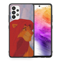 Thumbnail for Θήκη Αγίου Βαλεντίνου Samsung A73 5G Lion Love 1 από τη Smartfits με σχέδιο στο πίσω μέρος και μαύρο περίβλημα | Samsung A73 5G Lion Love 1 case with colorful back and black bezels