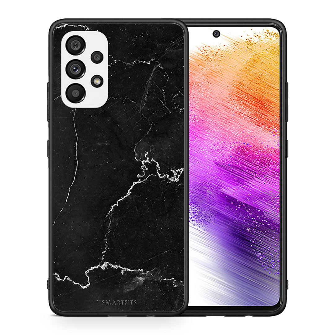 Θήκη Samsung A73 5G Marble Black από τη Smartfits με σχέδιο στο πίσω μέρος και μαύρο περίβλημα | Samsung A73 5G Marble Black case with colorful back and black bezels