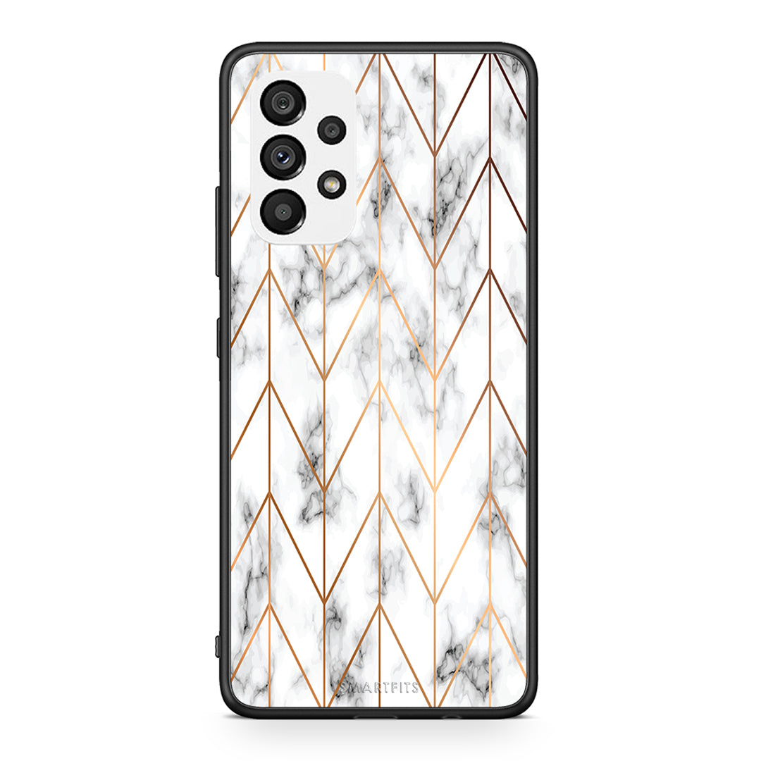 44 - Samsung A73 5G Gold Geometric Marble case, cover, bumper