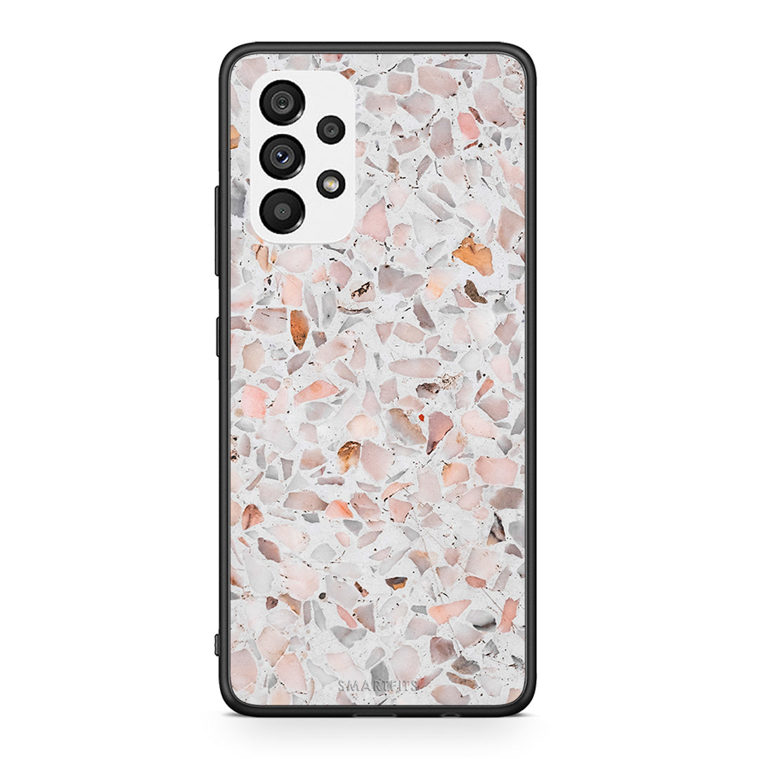 Samsung A73 5G Marble Terrazzo θήκη από τη Smartfits με σχέδιο στο πίσω μέρος και μαύρο περίβλημα | Smartphone case with colorful back and black bezels by Smartfits