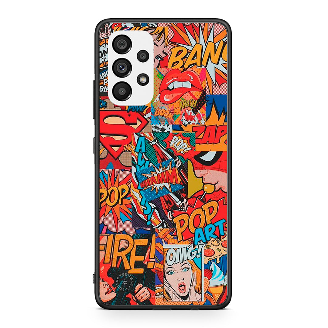 Samsung A73 5G PopArt OMG θήκη από τη Smartfits με σχέδιο στο πίσω μέρος και μαύρο περίβλημα | Smartphone case with colorful back and black bezels by Smartfits