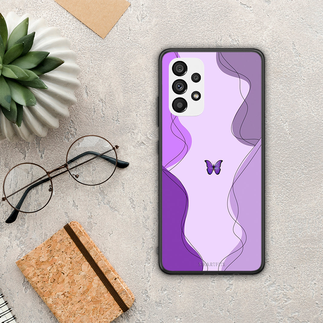 Purple Mariposa - Samsung Galaxy A73 5G case