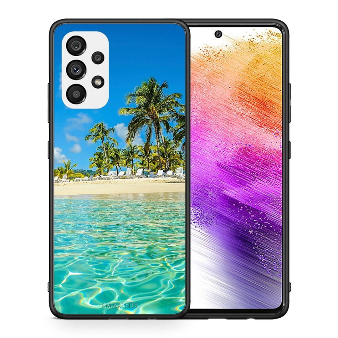 Θήκη Samsung A73 5G Tropical Vibes από τη Smartfits με σχέδιο στο πίσω μέρος και μαύρο περίβλημα | Samsung A73 5G Tropical Vibes case with colorful back and black bezels