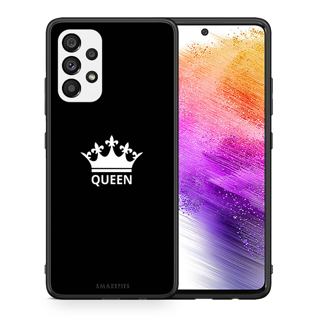 Θήκη Samsung A73 5G Queen Valentine από τη Smartfits με σχέδιο στο πίσω μέρος και μαύρο περίβλημα | Samsung A73 5G Queen Valentine case with colorful back and black bezels