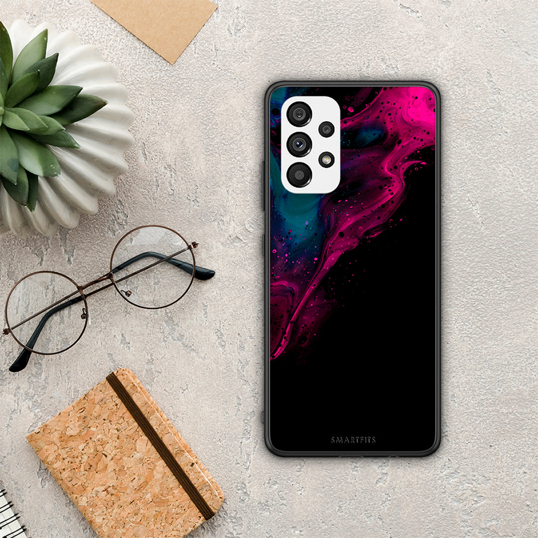 Watercolor Pink Black - Samsung Galaxy A73 5G case