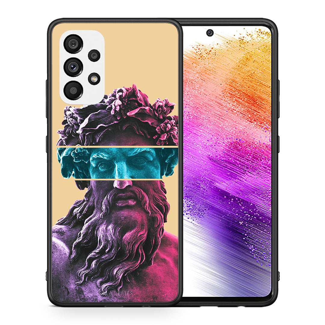 Θήκη Αγίου Βαλεντίνου Samsung A73 5G Zeus Art από τη Smartfits με σχέδιο στο πίσω μέρος και μαύρο περίβλημα | Samsung A73 5G Zeus Art case with colorful back and black bezels