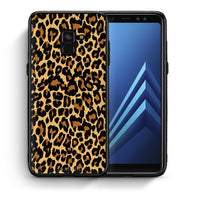 Thumbnail for Θήκη Samsung A8 Leopard Animal από τη Smartfits με σχέδιο στο πίσω μέρος και μαύρο περίβλημα | Samsung A8 Leopard Animal case with colorful back and black bezels
