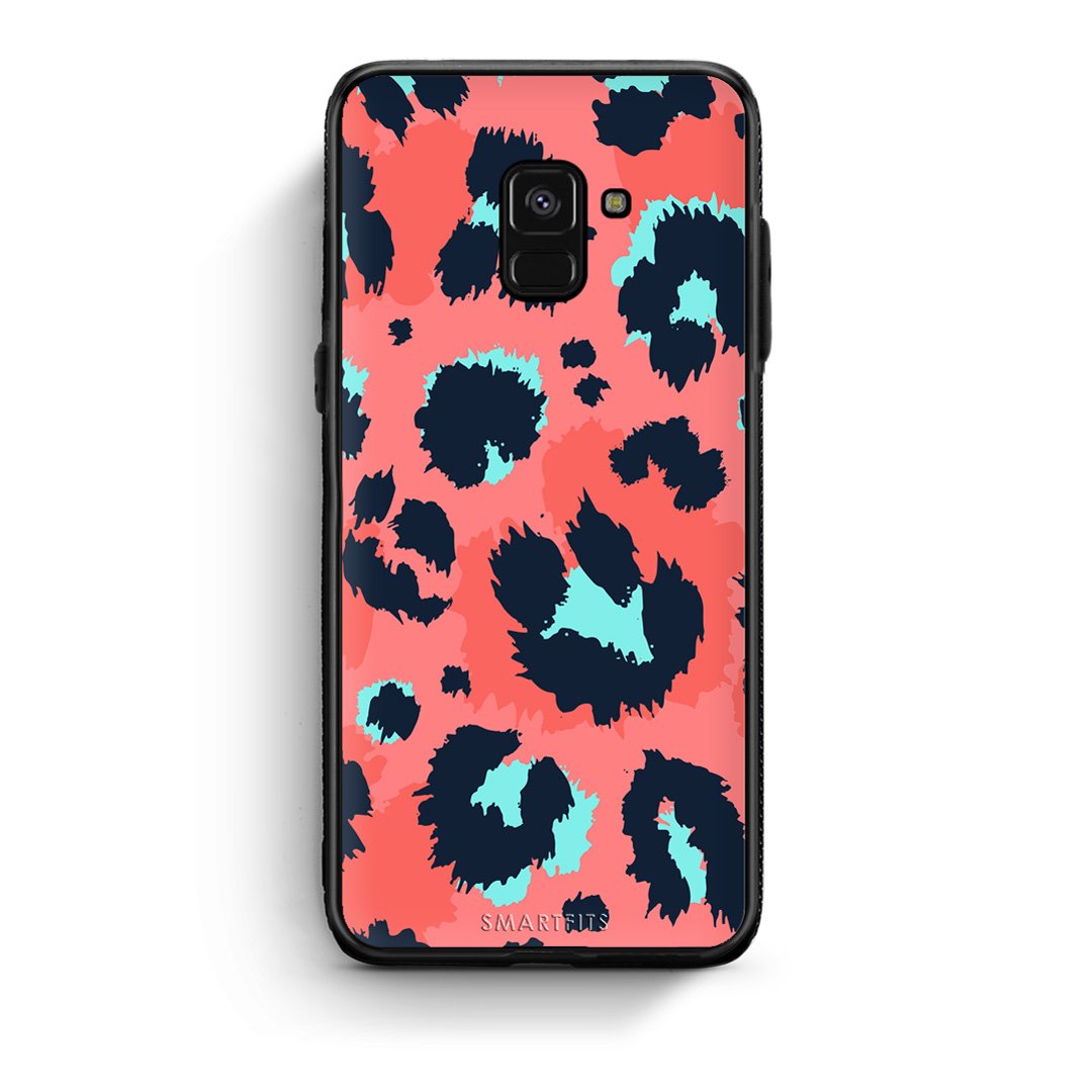 22 - Samsung A8  Pink Leopard Animal case, cover, bumper