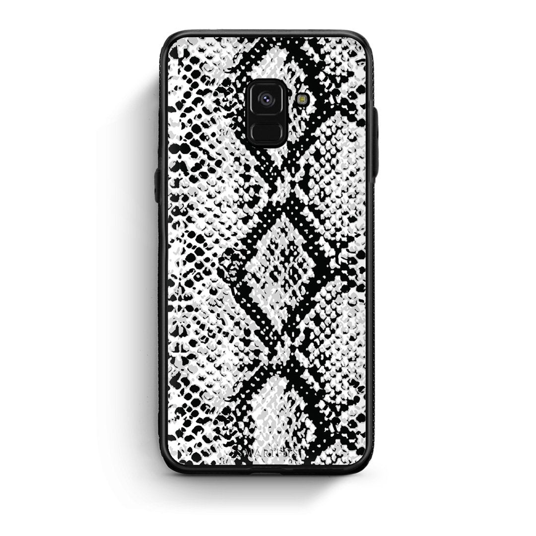 24 - Samsung A8  White Snake Animal case, cover, bumper