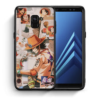 Thumbnail for Θήκη Samsung A8 Anime Collage από τη Smartfits με σχέδιο στο πίσω μέρος και μαύρο περίβλημα | Samsung A8 Anime Collage case with colorful back and black bezels