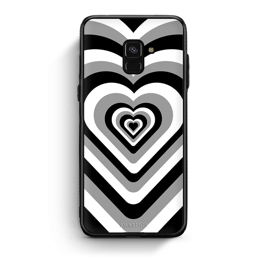 Samsung A8 Black Hearts θήκη από τη Smartfits με σχέδιο στο πίσω μέρος και μαύρο περίβλημα | Smartphone case with colorful back and black bezels by Smartfits