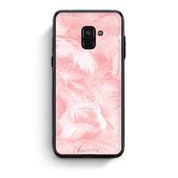 Thumbnail for 33 - Samsung A8  Pink Feather Boho case, cover, bumper
