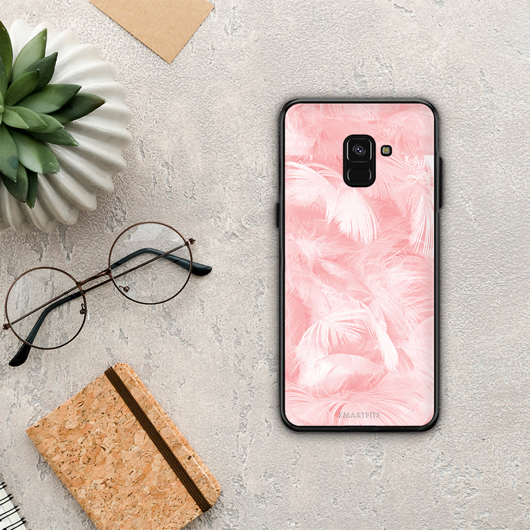 Boho Pink Feather - Samsung Galaxy A8 θήκη