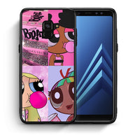 Thumbnail for Θήκη Αγίου Βαλεντίνου Samsung A8 Bubble Girls από τη Smartfits με σχέδιο στο πίσω μέρος και μαύρο περίβλημα | Samsung A8 Bubble Girls case with colorful back and black bezels