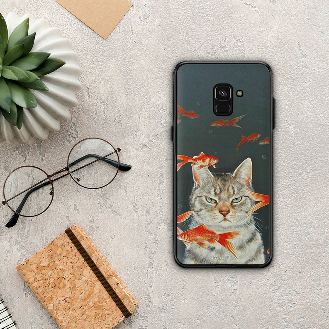Cat Goldfish - Samsung Galaxy A8 case