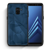 Thumbnail for Θήκη Samsung A8 Blue Abstract Geometric από τη Smartfits με σχέδιο στο πίσω μέρος και μαύρο περίβλημα | Samsung A8 Blue Abstract Geometric case with colorful back and black bezels