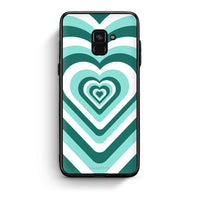 Thumbnail for Samsung A8 Green Hearts θήκη από τη Smartfits με σχέδιο στο πίσω μέρος και μαύρο περίβλημα | Smartphone case with colorful back and black bezels by Smartfits