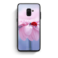 Thumbnail for Samsung A8 Ladybug Flower θήκη από τη Smartfits με σχέδιο στο πίσω μέρος και μαύρο περίβλημα | Smartphone case with colorful back and black bezels by Smartfits