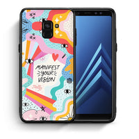 Thumbnail for Θήκη Samsung A8 Manifest Your Vision από τη Smartfits με σχέδιο στο πίσω μέρος και μαύρο περίβλημα | Samsung A8 Manifest Your Vision case with colorful back and black bezels