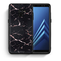 Thumbnail for Θήκη Samsung A8 Black Rosegold Marble από τη Smartfits με σχέδιο στο πίσω μέρος και μαύρο περίβλημα | Samsung A8 Black Rosegold Marble case with colorful back and black bezels