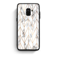 Thumbnail for 44 - Samsung A8  Gold Geometric Marble case, cover, bumper
