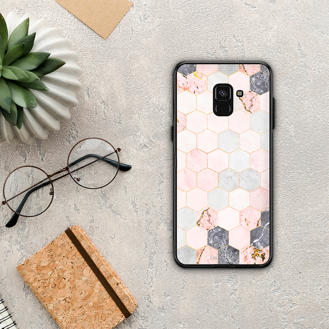 Marble Hexagon Pink - Samsung Galaxy A8 case