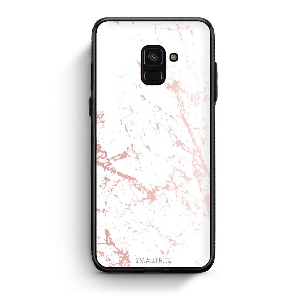 116 - Samsung A8  Pink Splash Marble case, cover, bumper
