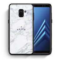 Thumbnail for Θήκη Samsung A8 Queen Marble από τη Smartfits με σχέδιο στο πίσω μέρος και μαύρο περίβλημα | Samsung A8 Queen Marble case with colorful back and black bezels