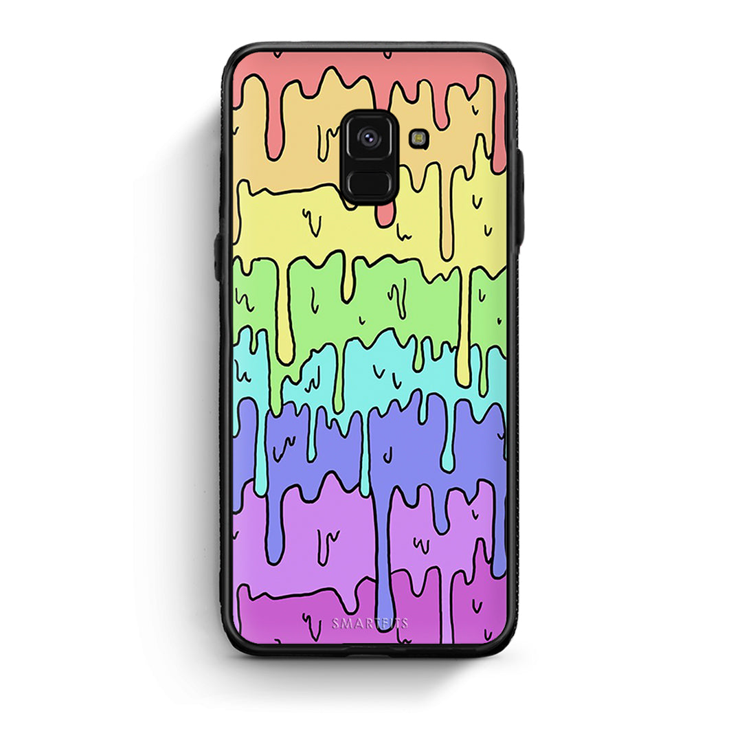 Samsung A8 Melting Rainbow θήκη από τη Smartfits με σχέδιο στο πίσω μέρος και μαύρο περίβλημα | Smartphone case with colorful back and black bezels by Smartfits
