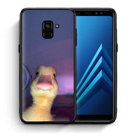 Thumbnail for Θήκη Samsung A8 Meme Duck από τη Smartfits με σχέδιο στο πίσω μέρος και μαύρο περίβλημα | Samsung A8 Meme Duck case with colorful back and black bezels