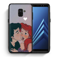 Thumbnail for Θήκη Αγίου Βαλεντίνου Samsung A8 Mermaid Love από τη Smartfits με σχέδιο στο πίσω μέρος και μαύρο περίβλημα | Samsung A8 Mermaid Love case with colorful back and black bezels