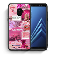 Thumbnail for Θήκη Αγίου Βαλεντίνου Samsung A8 Pink Love από τη Smartfits με σχέδιο στο πίσω μέρος και μαύρο περίβλημα | Samsung A8 Pink Love case with colorful back and black bezels